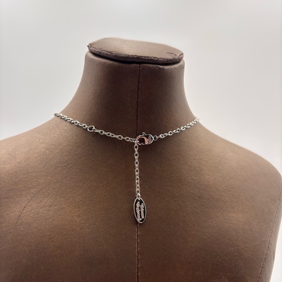 Vivienne Westwood Orb Crystal Pendant Necklace Silver Tone Pink Blue - Picture 5 of 5